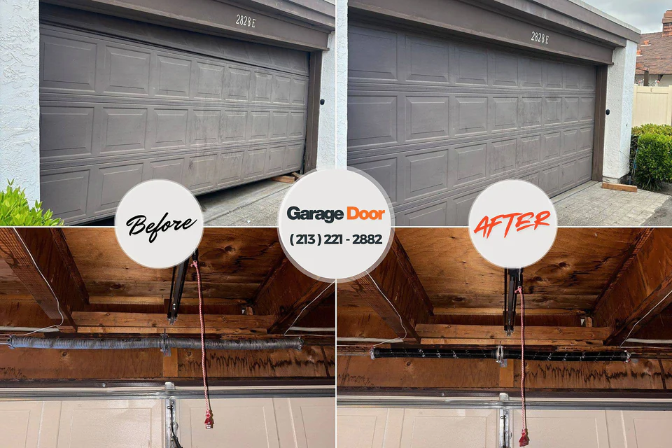 Before and after: garage door opener repair Clear Lake, IA